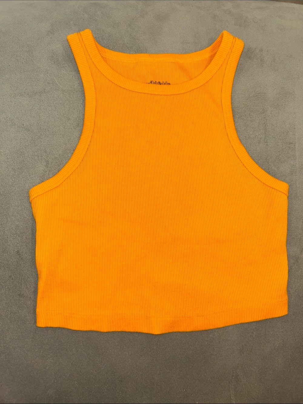 Women’s Ribbed Crop Tank Top - Orange